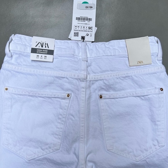 Zara Straight Leg White Denim - Picture 7 of 8
